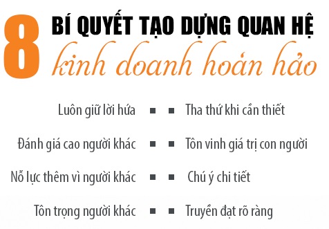 8 bí quyết tạo dựng quan hệ kinh doanh hoàn hảo